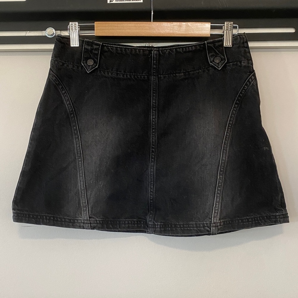 We the free black denim skirt